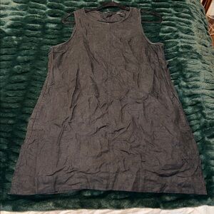 Black Linen Shift Dress